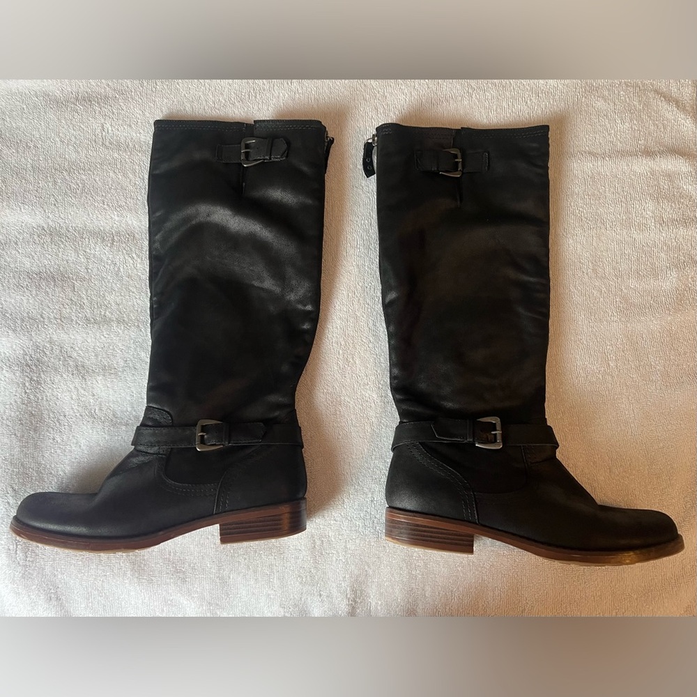 XOXO Black leather boots size 9 - Picture 1 of 12